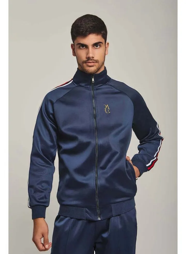 Fancy Modern Fit Sweatjacket With Embroidery