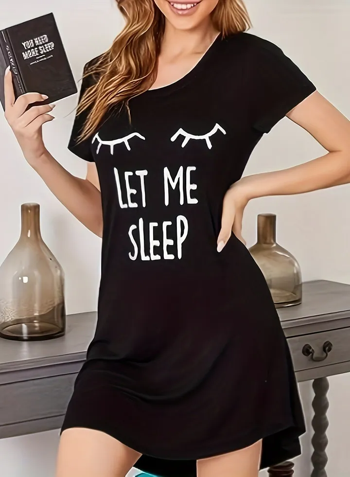 Dress Cotton Short Sleves-BLack