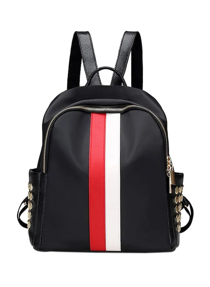 Adjustable Shoulder Strap Backpack Black/White/Red