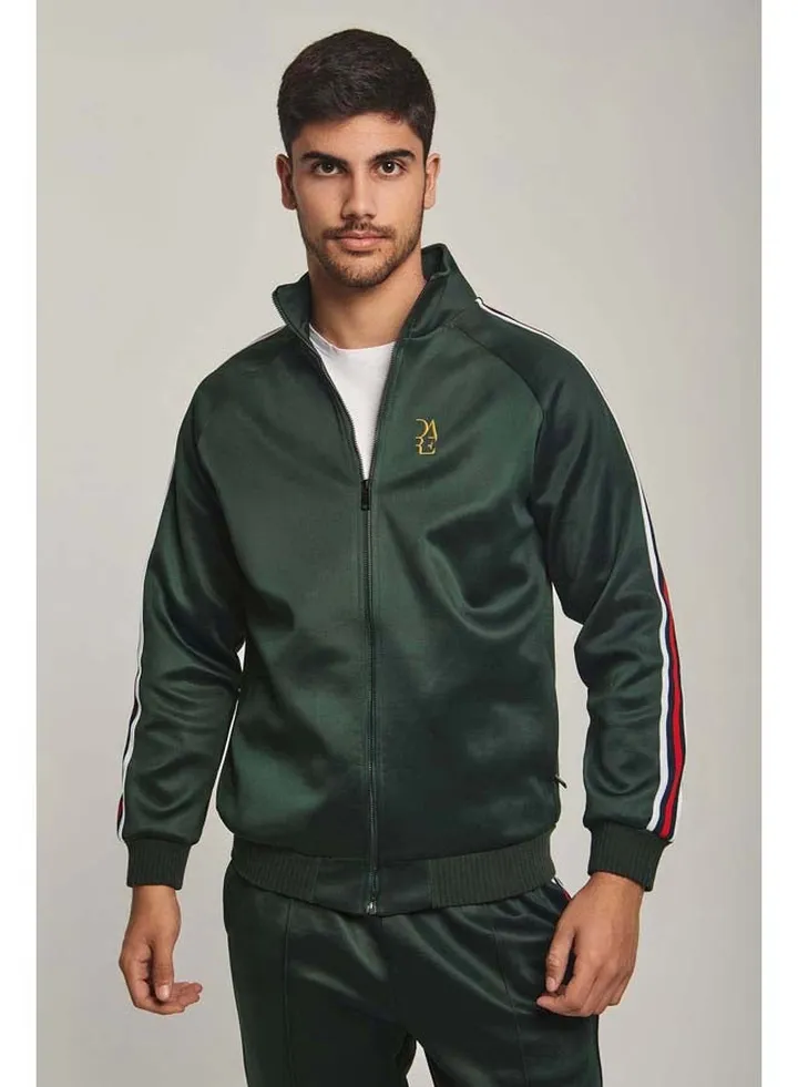 Fancy Modern Fit Sweatjacket With Embroidery
