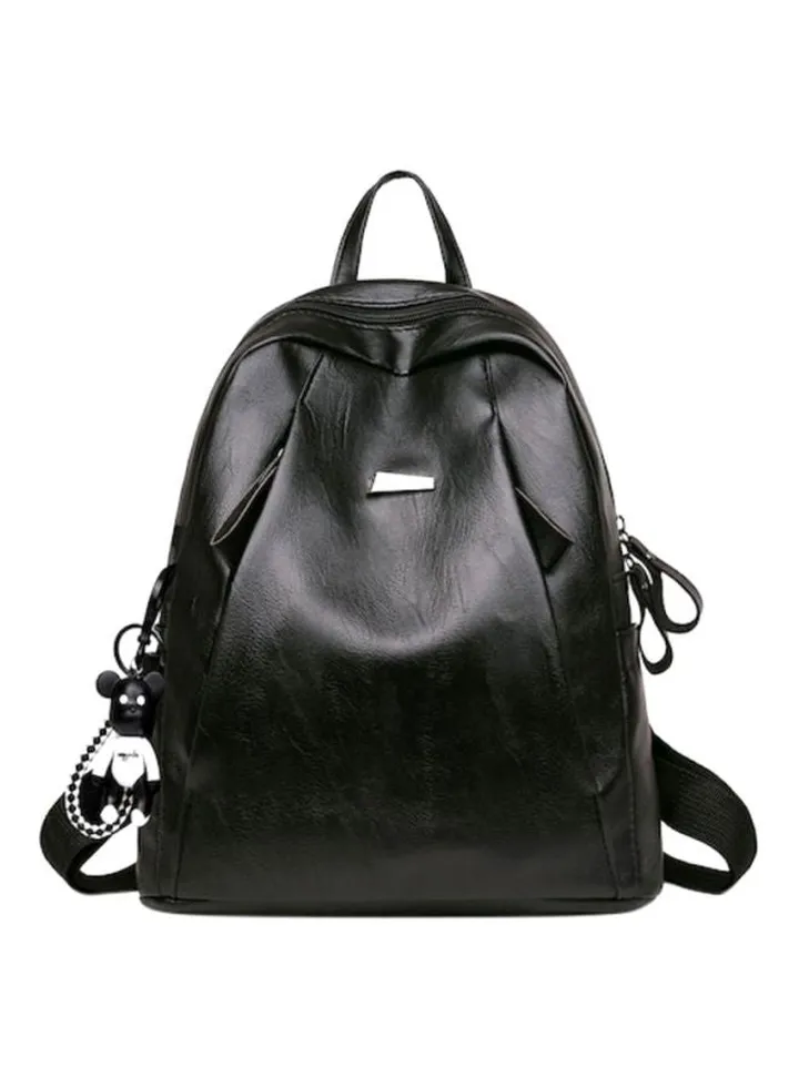 PU Solid Backpack Black