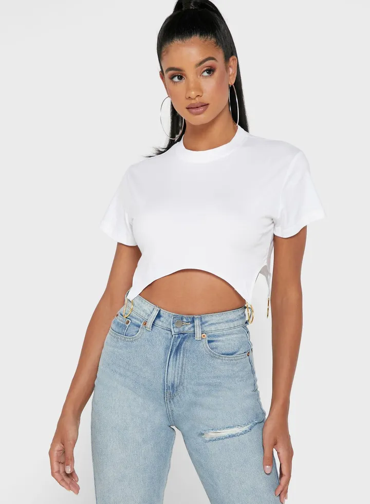 Ring Detail Crop T-Shirt