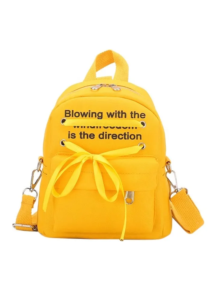 Simple Letter Printed Backpack Yellow