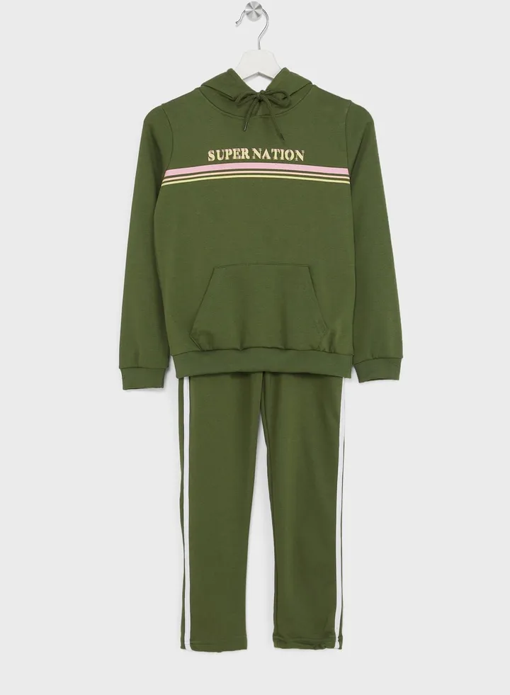 Boys Printed Hoodie And Jogger Set