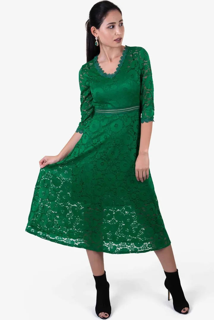Lace Dress Green