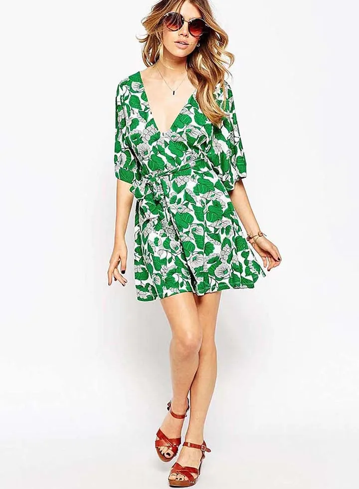 Cotton Casual Dress Green
