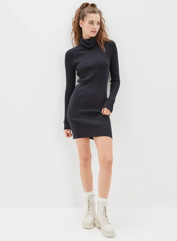 AE Turtleneck Long-Sleeve Mini Dress