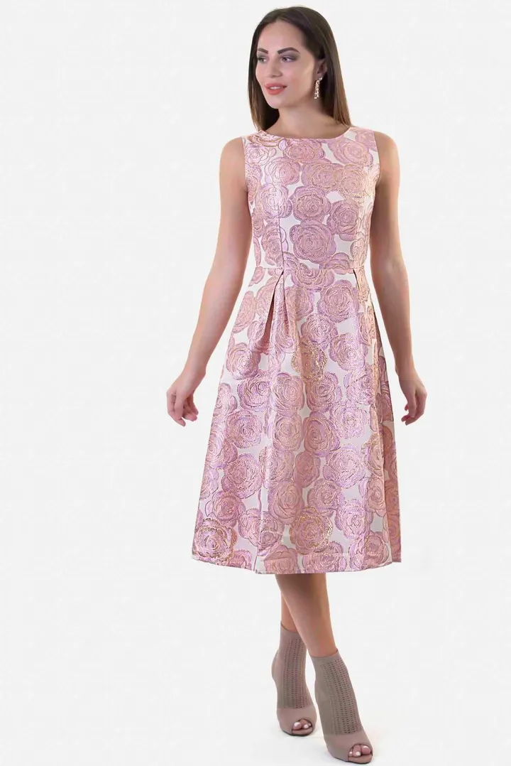Fit And Flare Prom Dress Pink/White