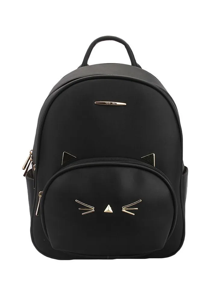 Faux Leather Fashion Backpack Black