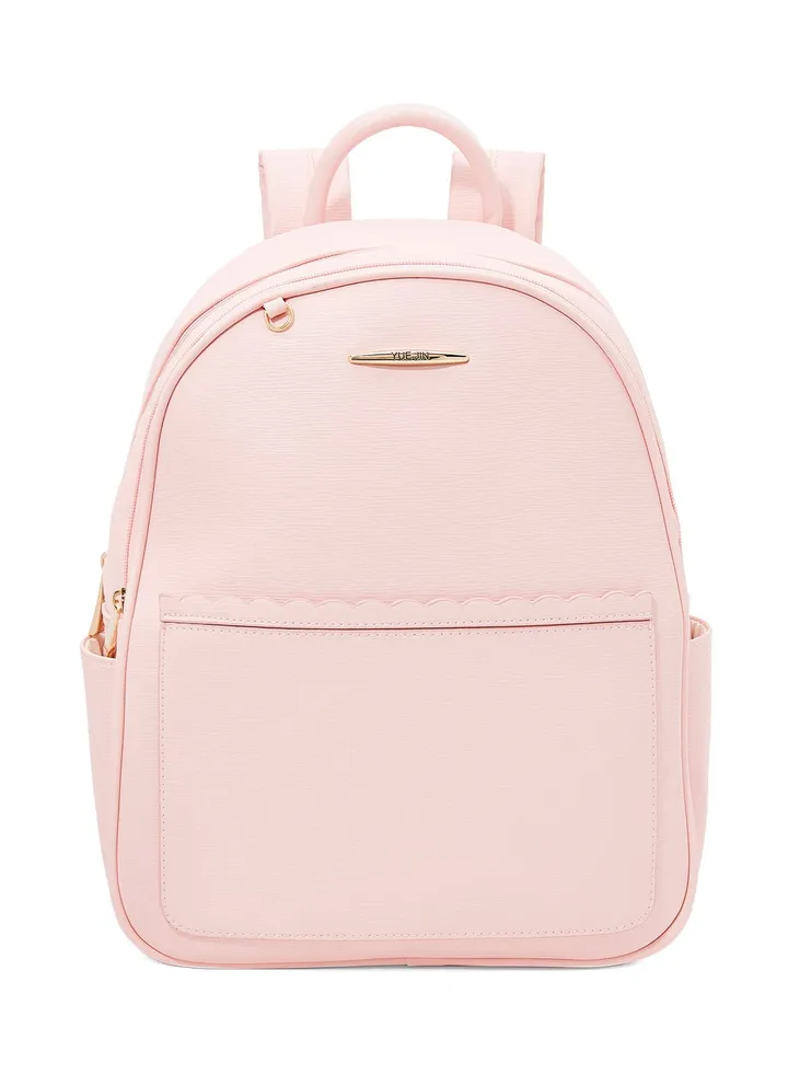 Faux Leather Backpack Pink