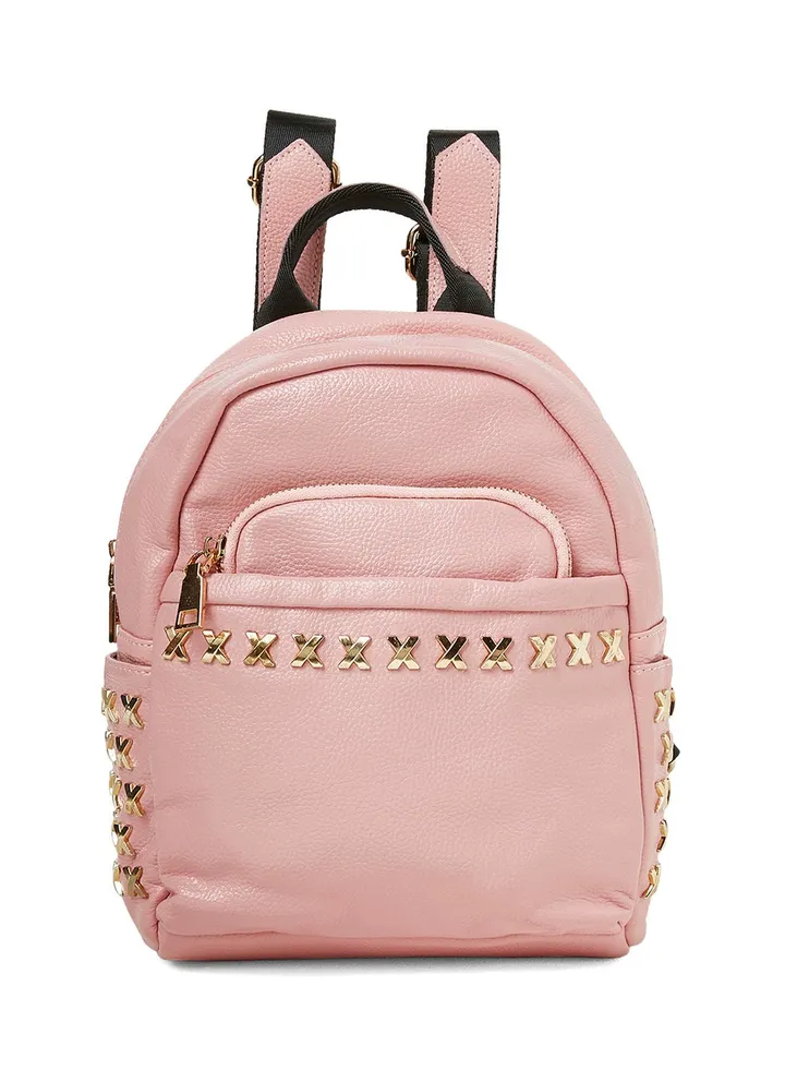 Faux Leather Backpack Pink