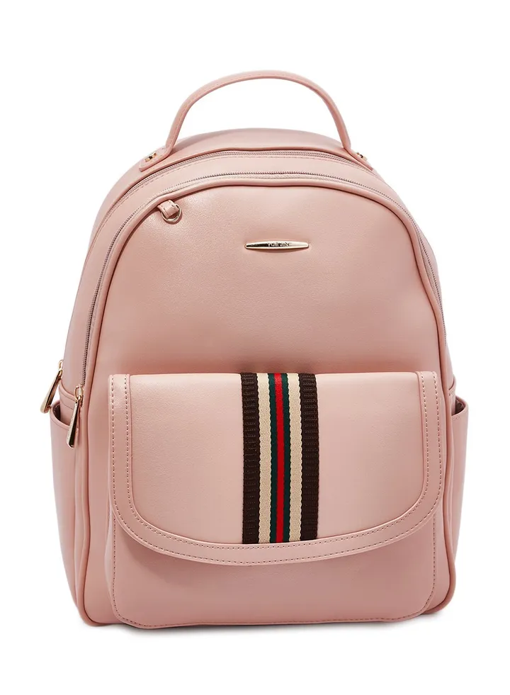 Classic Striped Backpack Pink