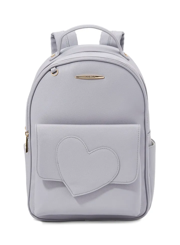 Faux Leather Backpack Grey
