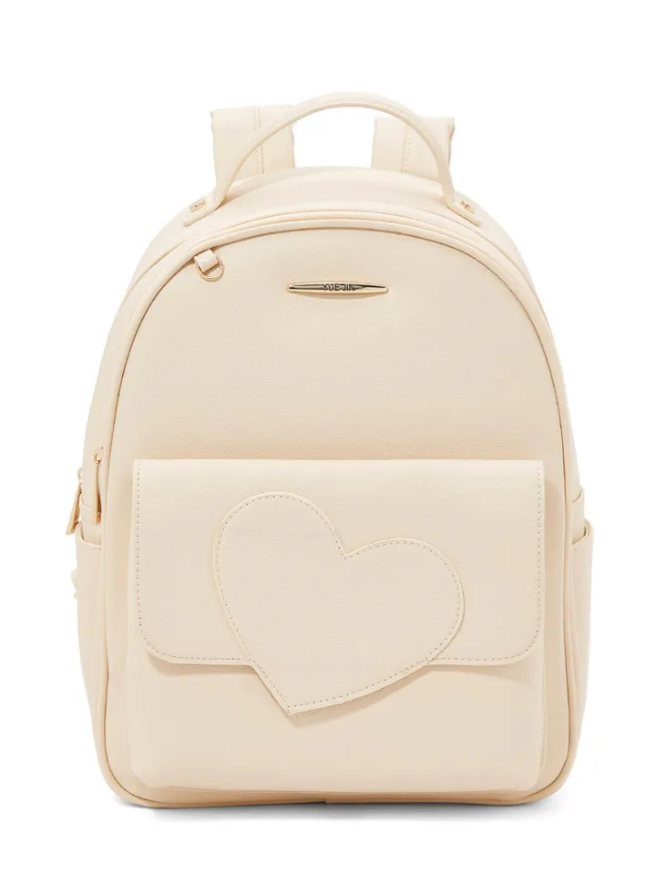 Faux Leather Backpack Beige