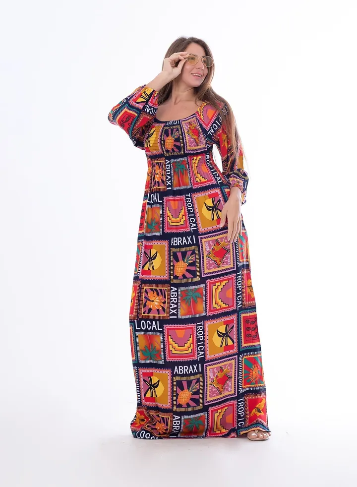 Embossed Sleeve Dress