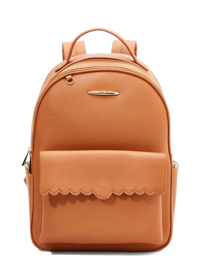 Faux Leather Backpack Brown