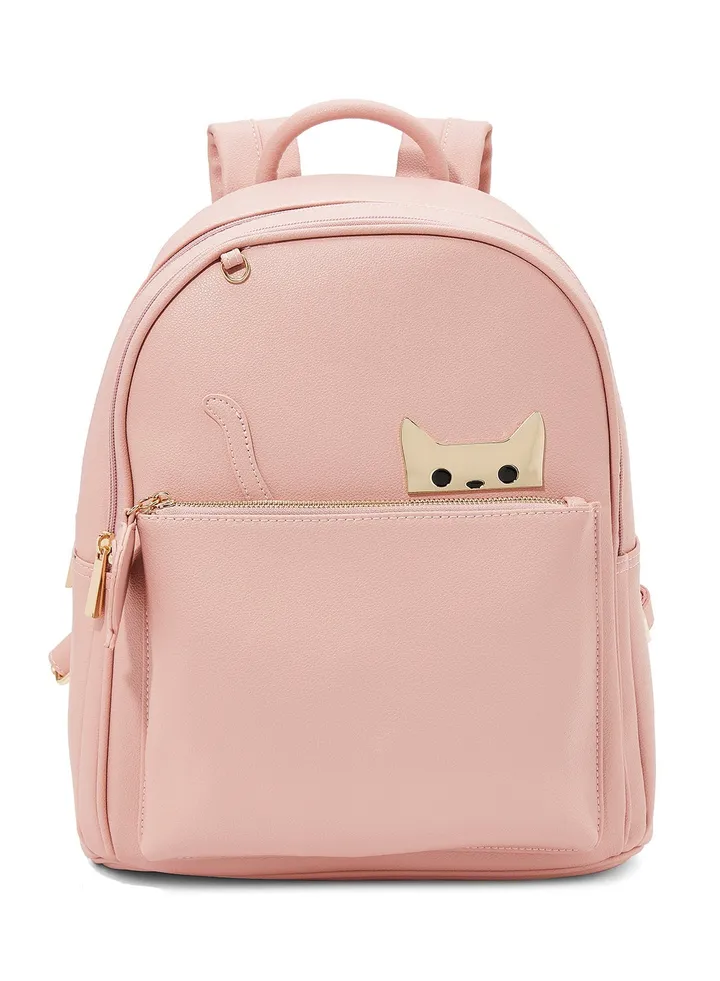 Faux Leather Backpack Pink