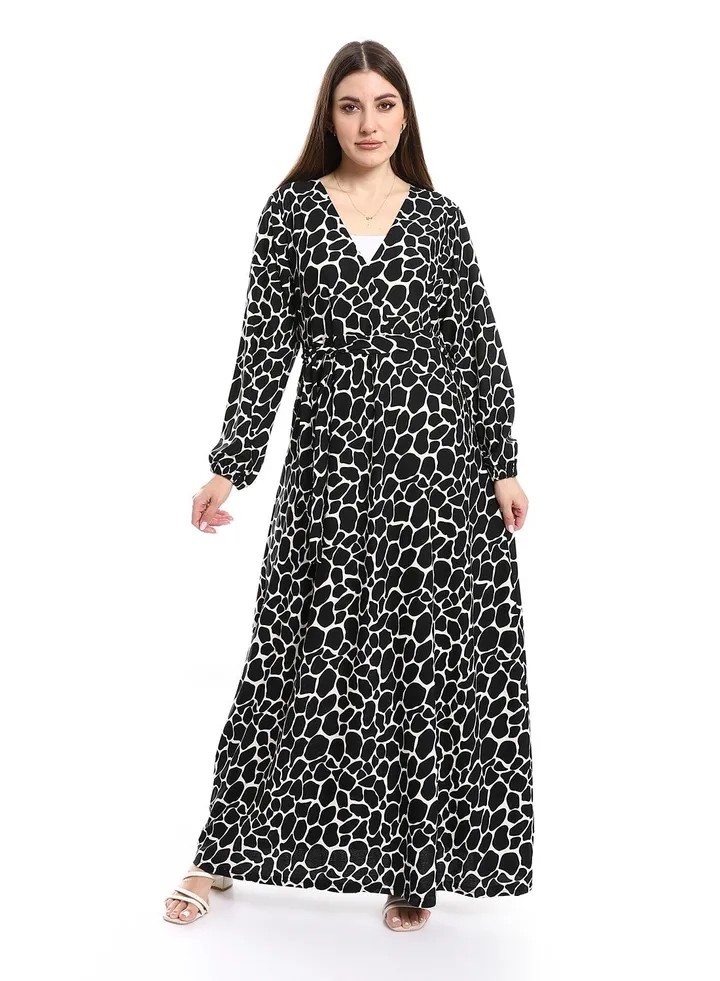 Women Tiger Casual Dress With Belt