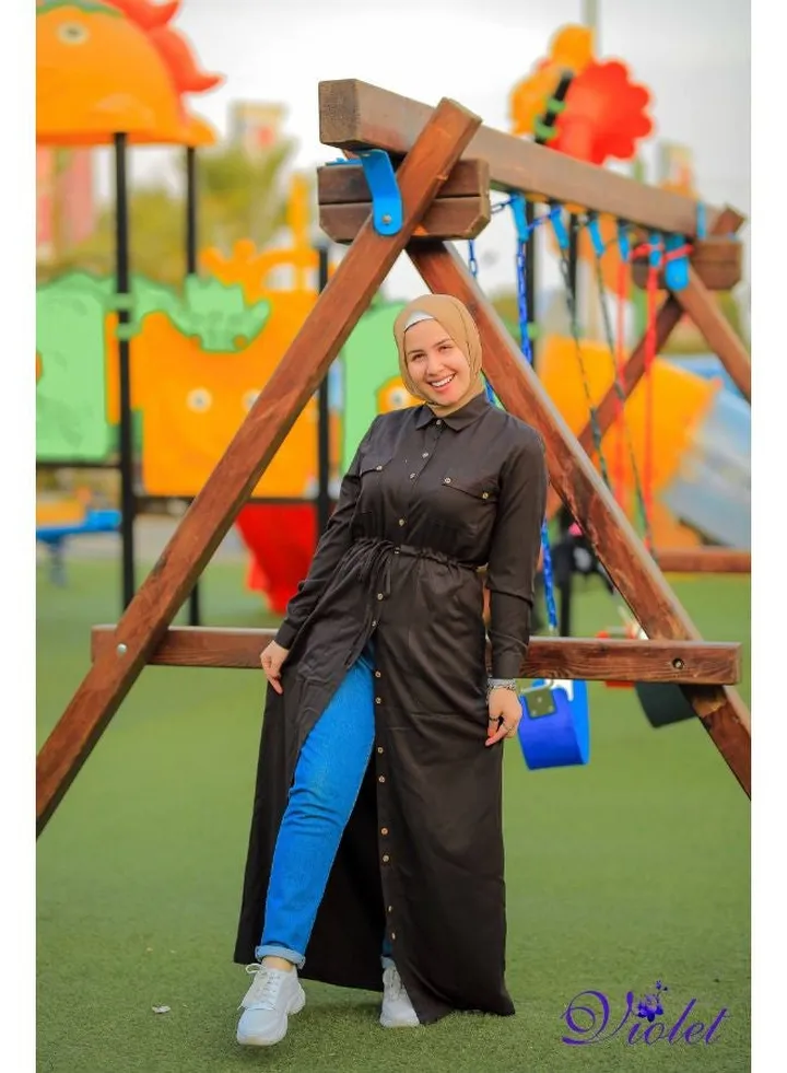 Brown Maxi shirt dress