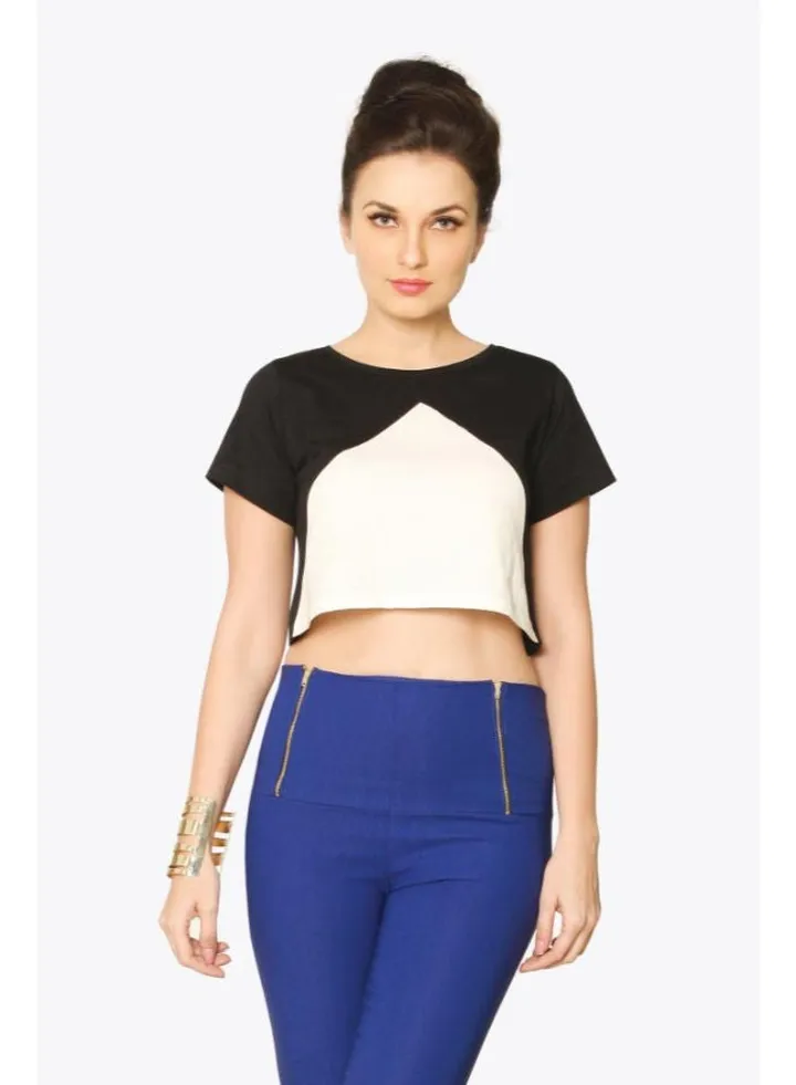 It Like Its Hot Crop Top Black/White