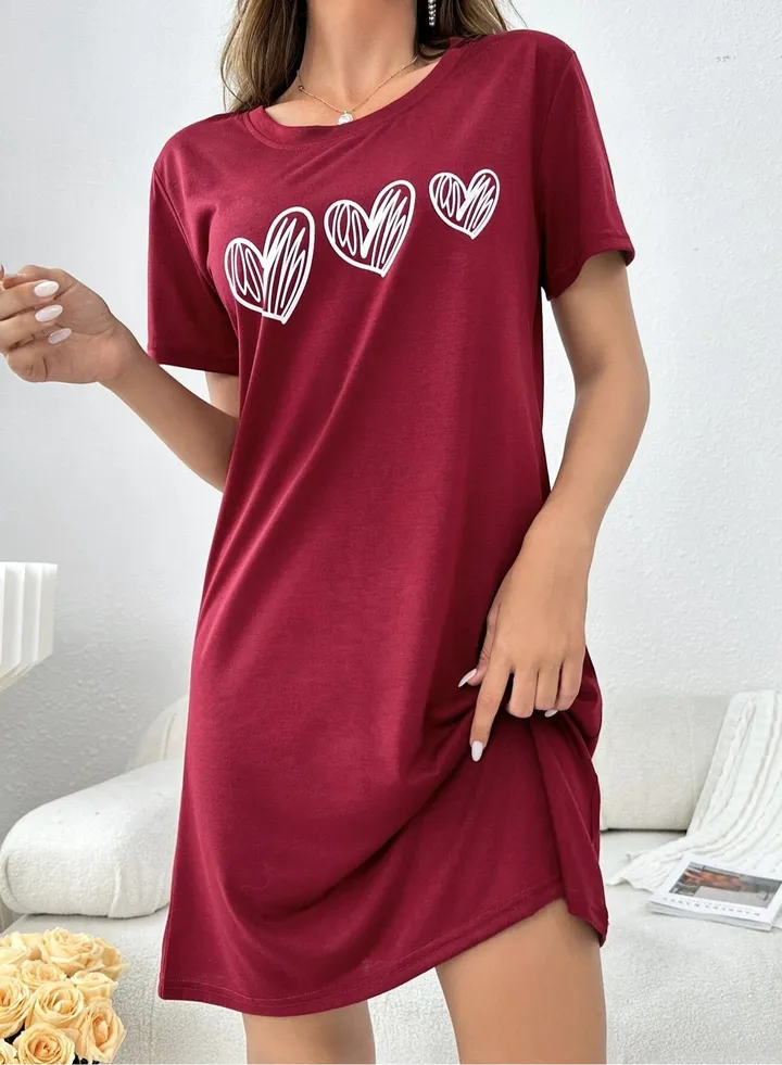 Mesery Sleepshirt Cotton Half Sleeves Printed