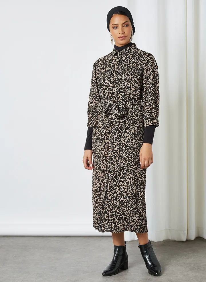 Nova Lux Shirt Dress Black