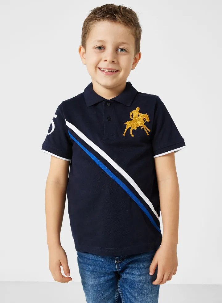 Boys Colourblock Polo Shirt
