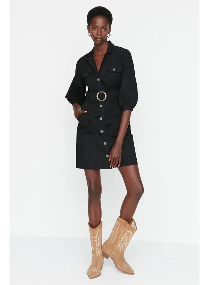 Dress - Black - Shirt dress