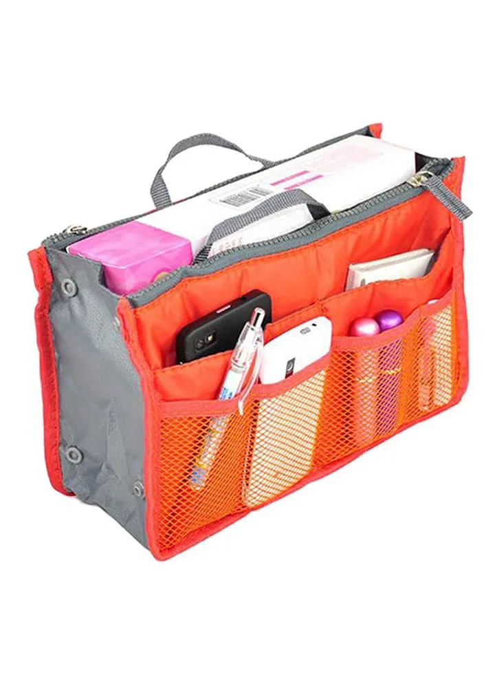13 Pocket Ladies Hand Bag Organizer Orange