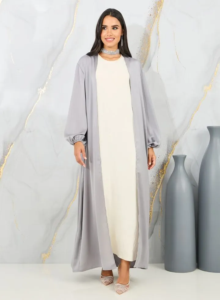 Satin Regular Fit Maxi Length Kimono