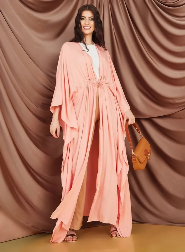Oversized Maxi Length Kimono with Drawstring