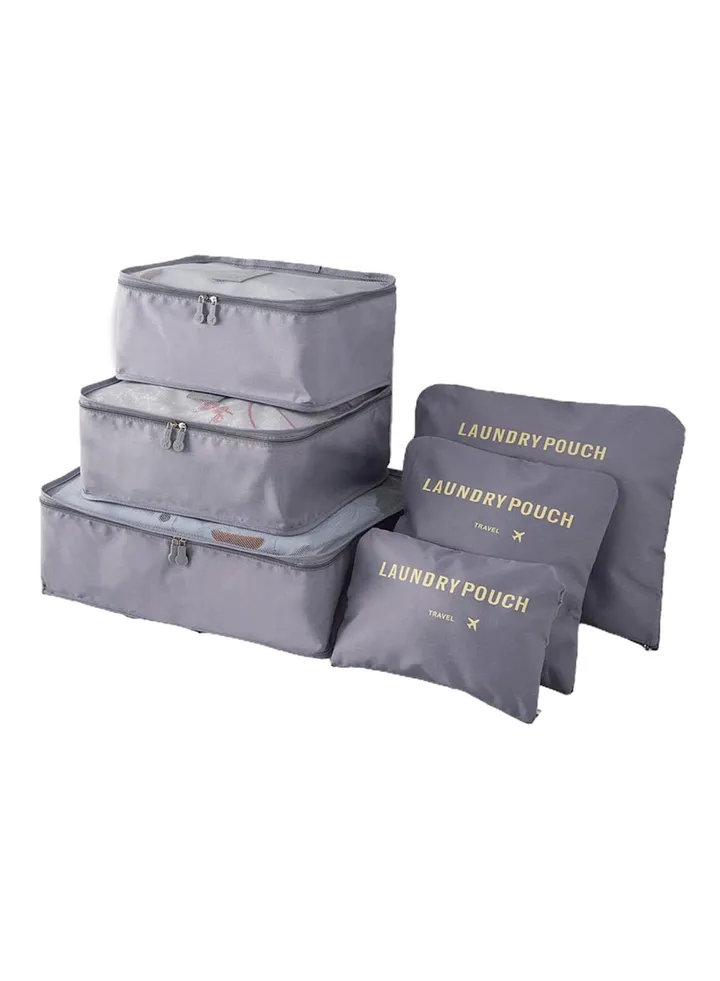 6-Piece Grey Organizer Bags Set for Seamless Packing