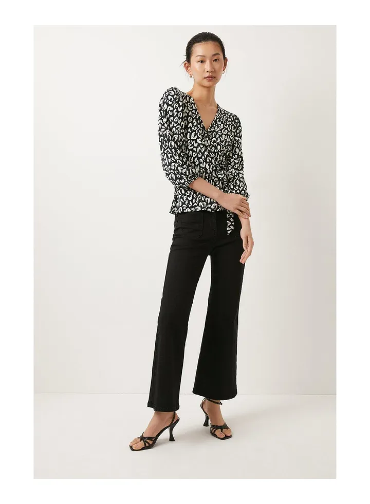 Jersey Animal Wrap Top