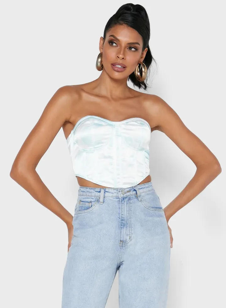 Sweetheart Neckline Floral Corset Top