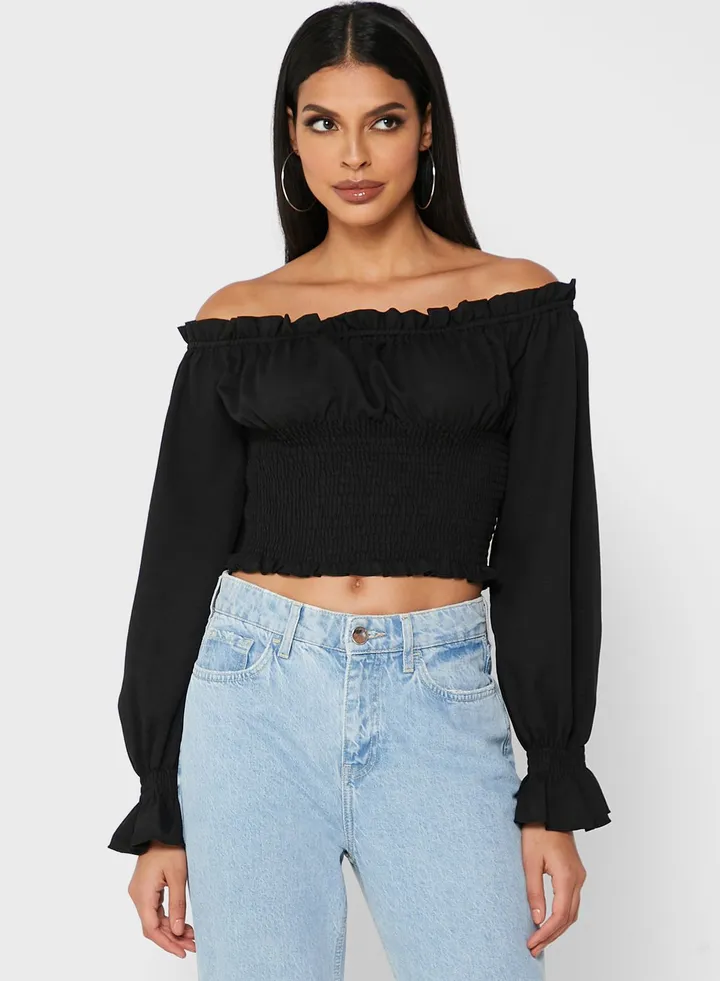 Bardot Crop Top