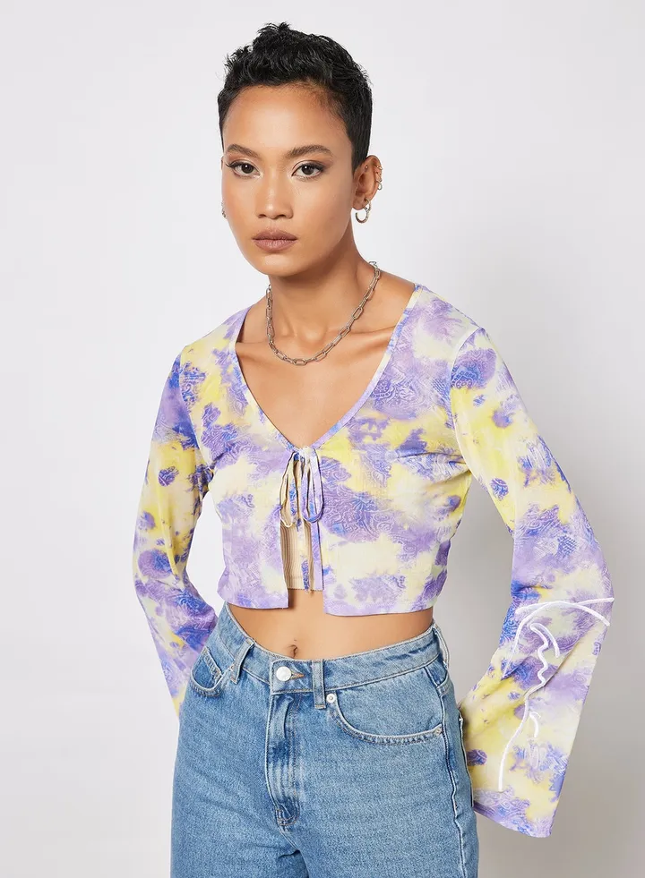 Tie-Dye Crop Top Lilac