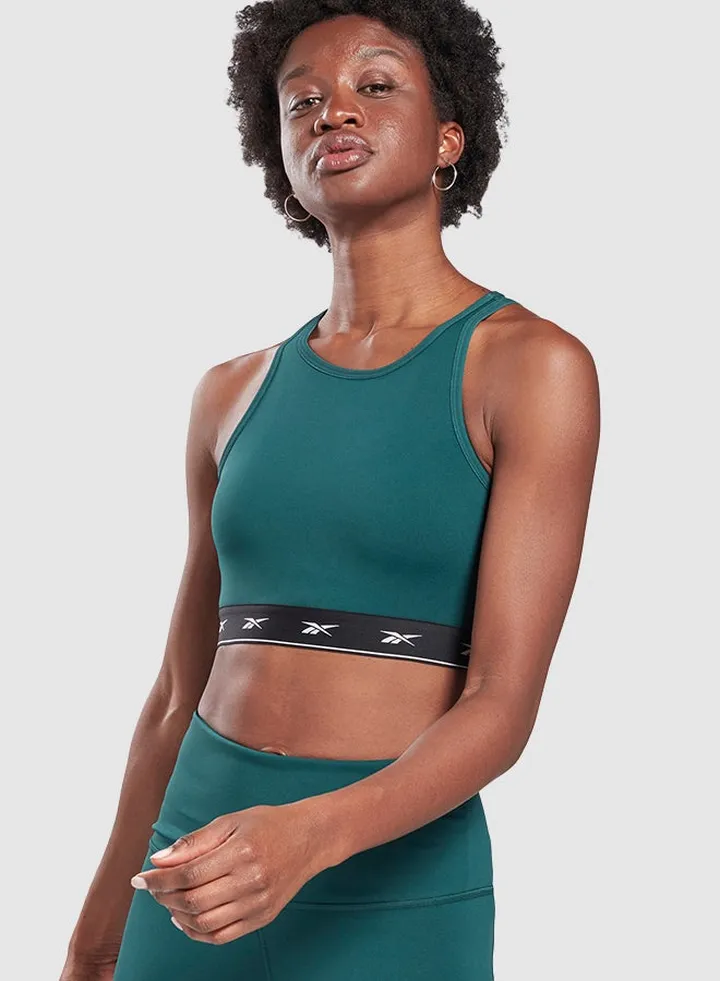 Beyond The Sweat Crop Top Forest Green