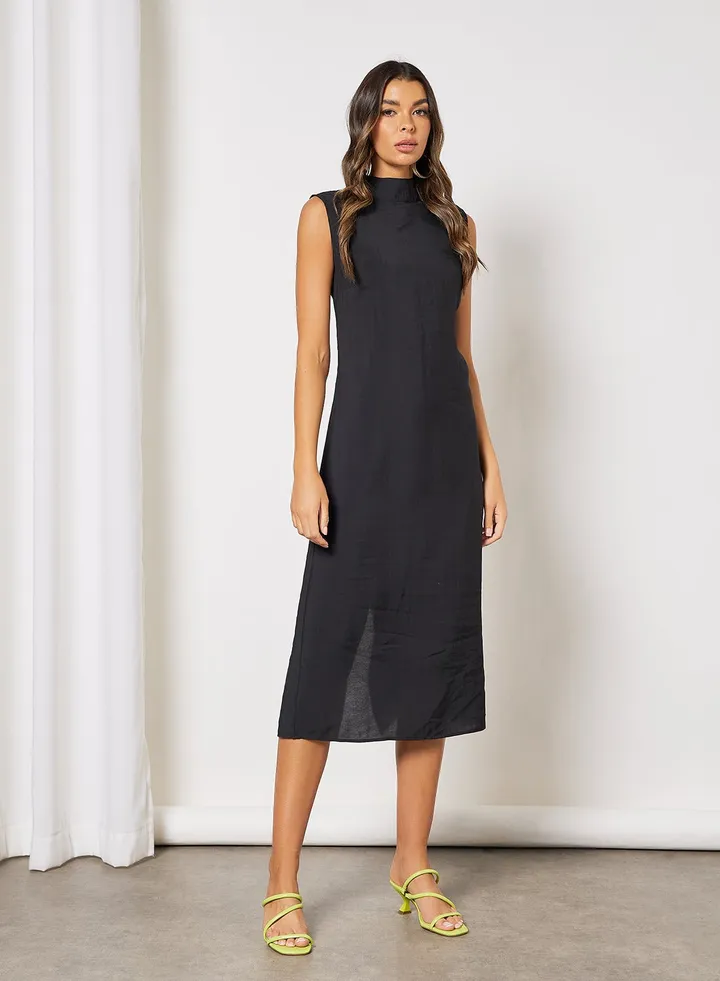 Sleeveless Midi Dress Black