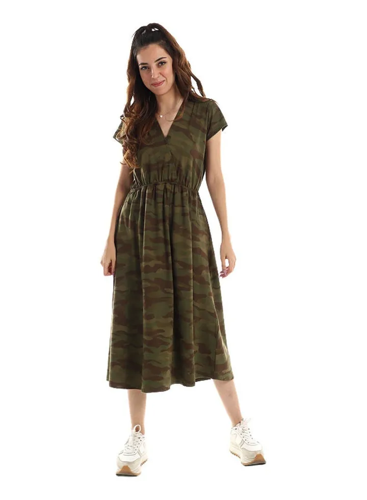 Camo Wrap Dress
