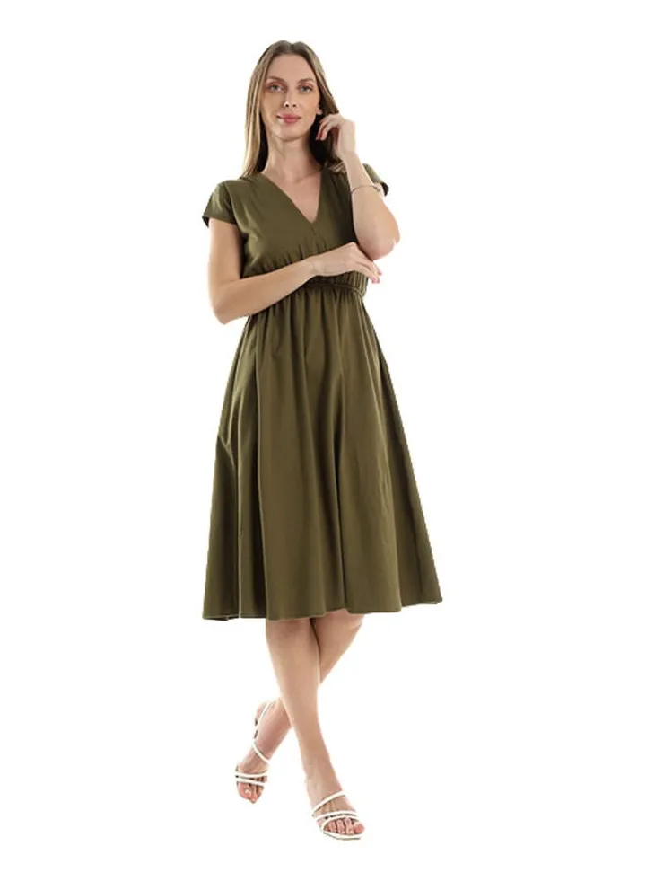 Khaki Wrap Dress