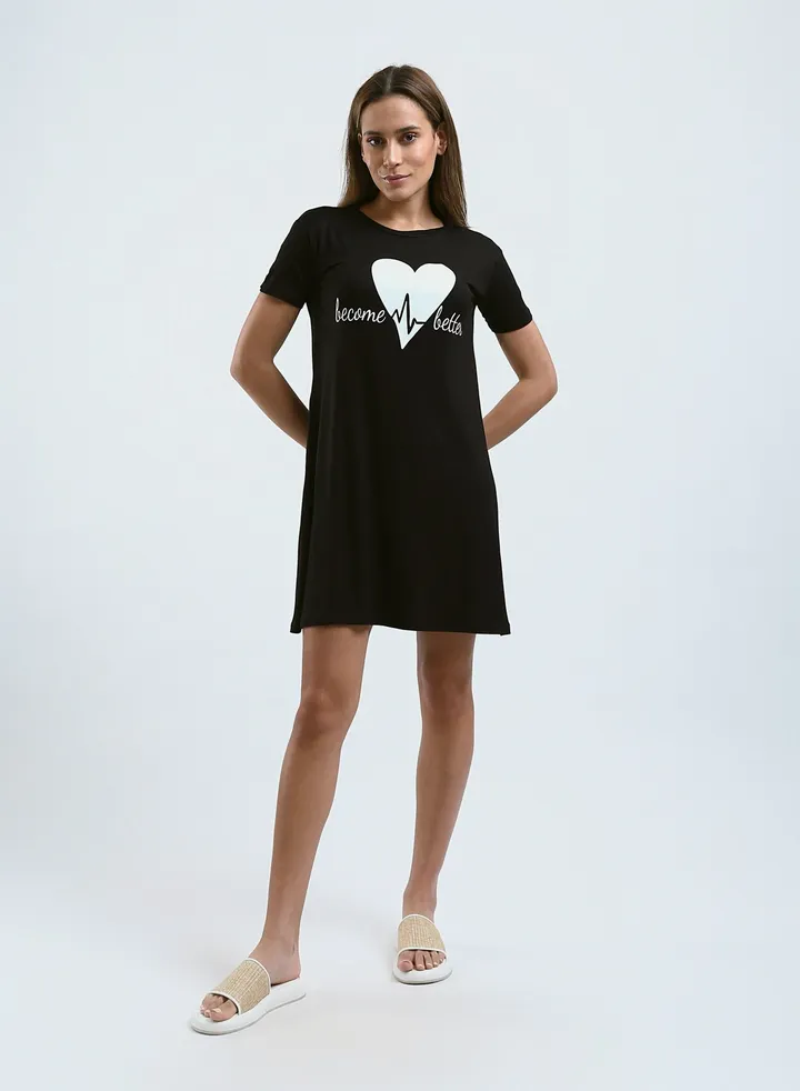 Sleepshirt Cotton Short Sleeves Printed
