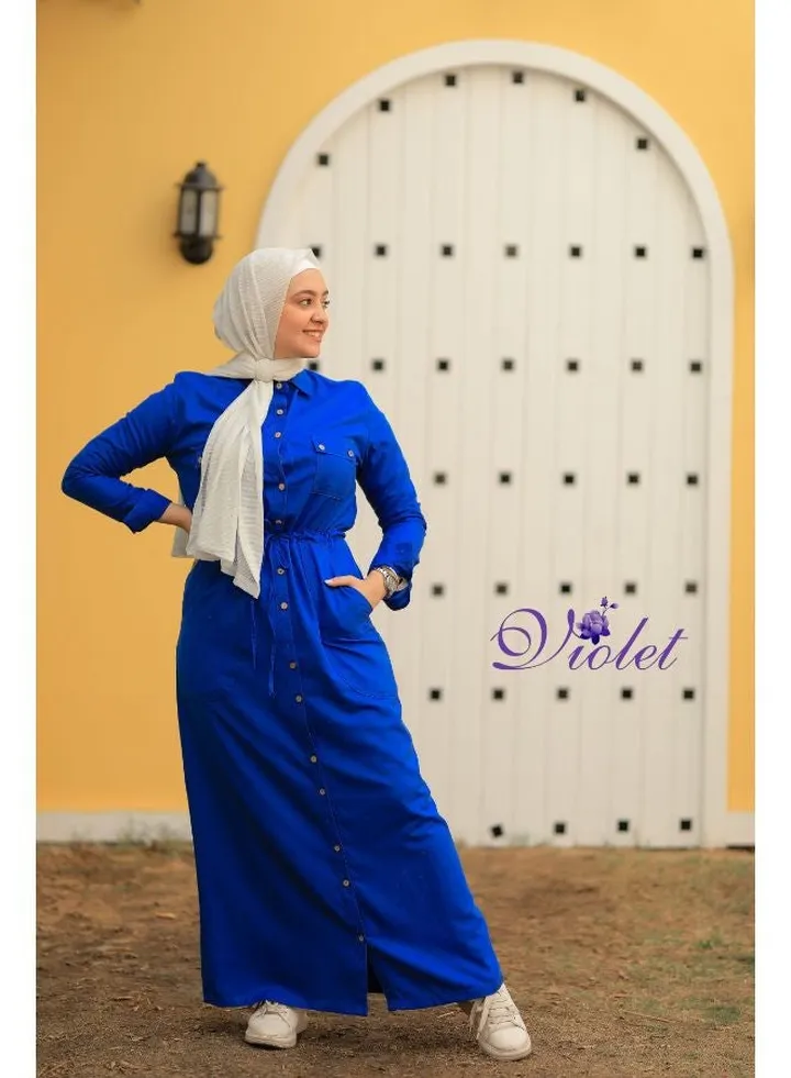 Blue Maxi shirt dress