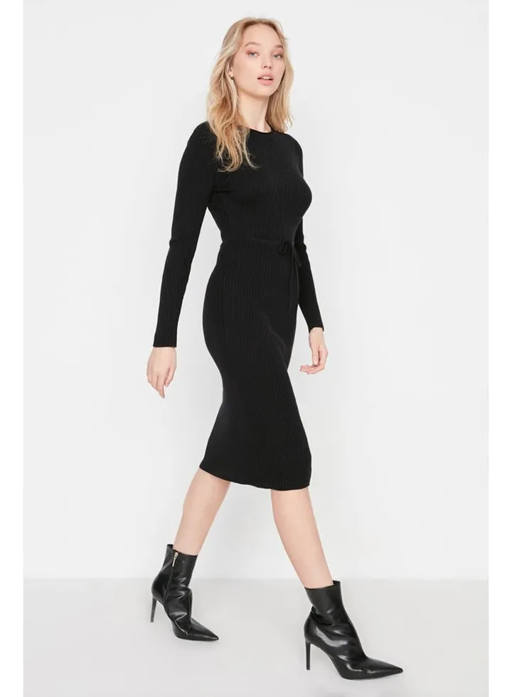 Black Midi Knitwear Dress TWOAW23EL00535