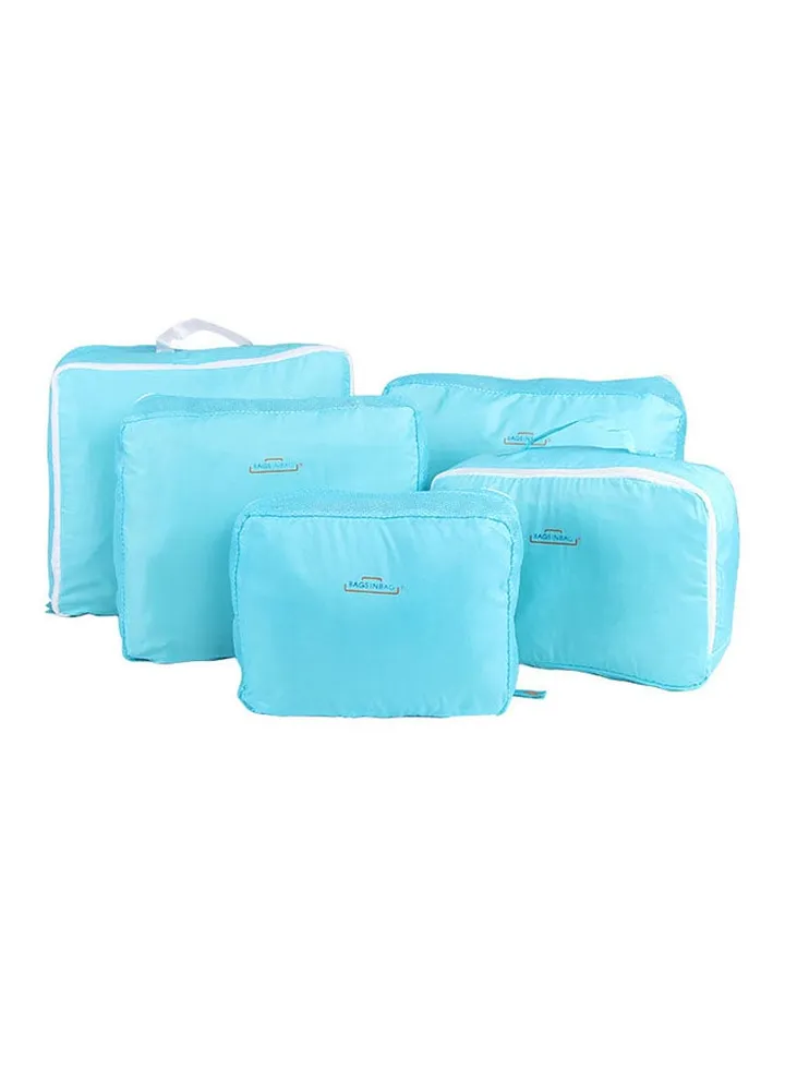 5-Piece Luggage Travel Organizer Bag Set Blue