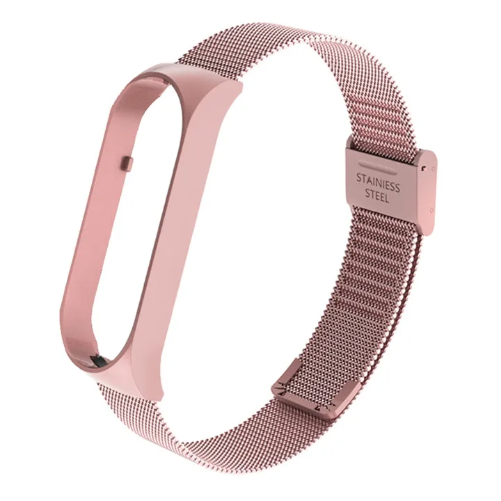 unisex Double Elastic Buckle Stainless Steel Smartwatch Replacement Bracelet