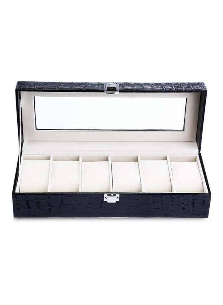 unisex 6 Grid PVC Leather Watch Organizer 2018082519