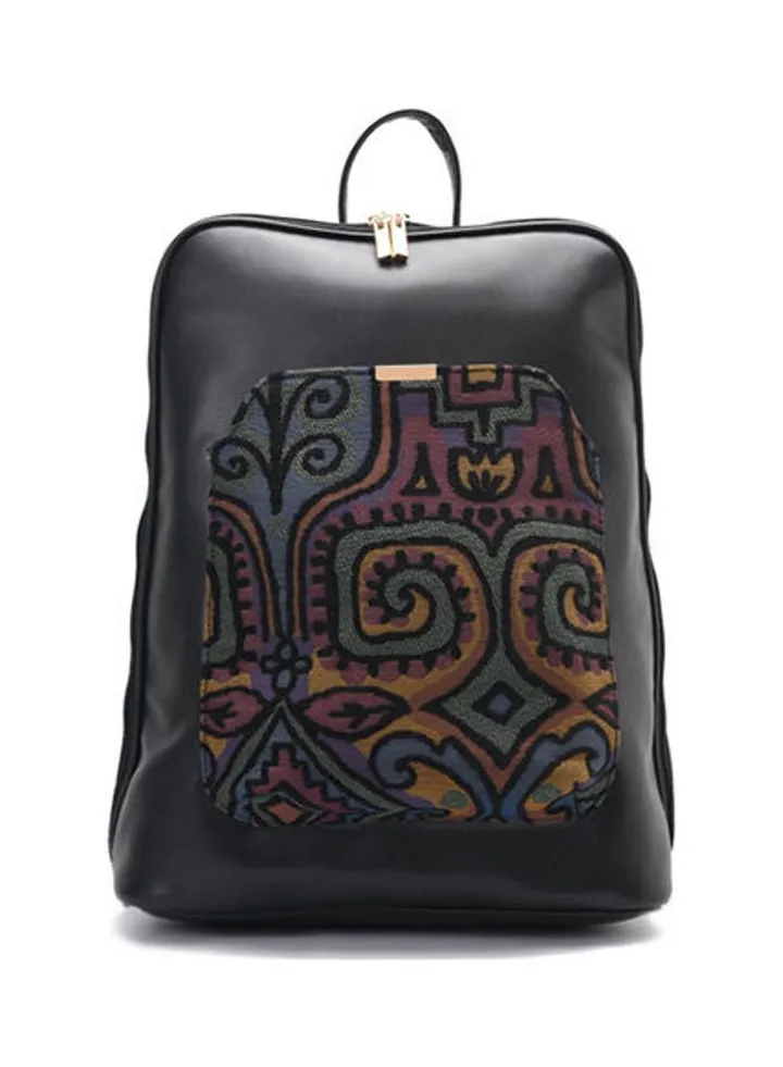 Laptop Fabric Cross Backpack Black