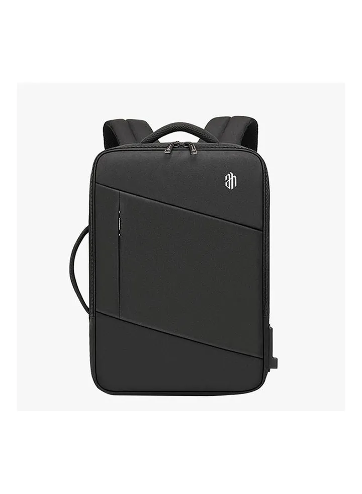 Business Travel Backpack Laptop Bag With USB Port Black