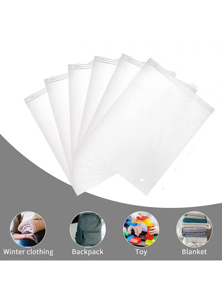 55*65CM 50 Set Transparent Pe Zipper Plastic Storage Bag