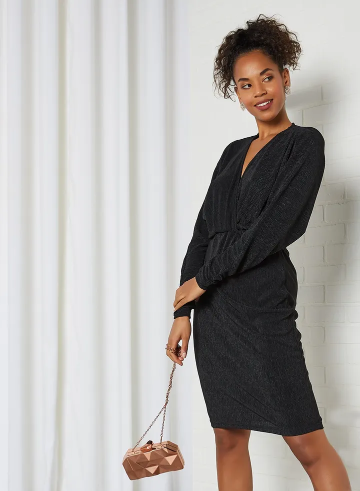 V-Neck Glenville Dress Black